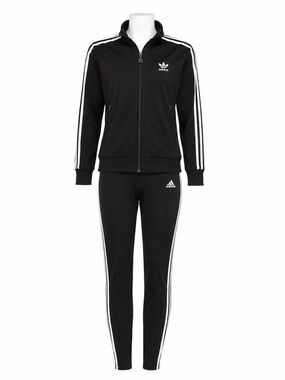 Size M Adidas Originals Women’s Black 3-Stripe Tracksuit Set Jacket Pants